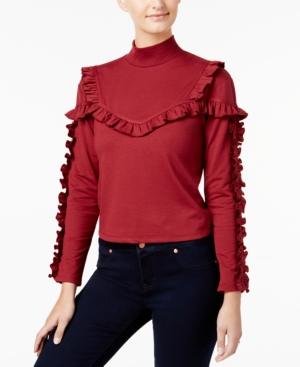 Buffalo David Bitton Ripley Ruffled Mock-neck Top