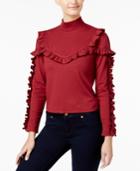 Buffalo David Bitton Ripley Ruffled Mock-neck Top
