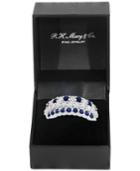 Effy 3-piece Set Sapphire (9/10 Ct. T.w.) & Diamond (9/10 Ct. T.w.) Stackable Rings In 14k White Gold