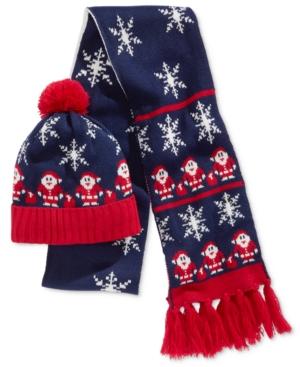 Hooked Up By Iot Juniors' Santa Claus Hat & Scarf Set
