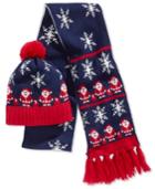 Hooked Up By Iot Juniors' Santa Claus Hat & Scarf Set