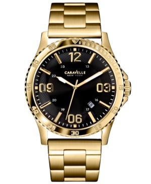Caravelle By Bulova Men's Gold-tone Stainless Steel Bracelet Watch 44mm 44b104