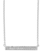 Diamond Horizontal Bar Pendant Necklace (1/5 Ct. T.w.) In 14k White Gold