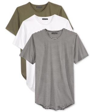Jaywalker Men's 3-pack Long Length Curved-hem T-shirt
