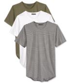 Jaywalker Men's 3-pack Long Length Curved-hem T-shirt