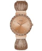 Guess Women's Rose Gold-tone Stainless Steel Mesh Bracelet Watch 36mm