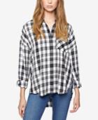 Sanctuary Tie-back Plaid Boyfriend Shirt