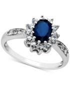Sapphire (1 Ct. T.w.) & Diamond (5/8 Ct. T.w.) Ring In 14k White Gold