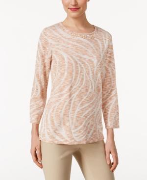 Alfred Dunner Space-dyed Beaded Tunic