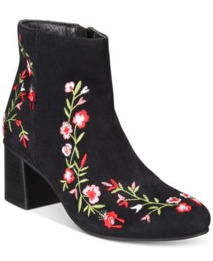 Callisto Veronaa Embroidered Block-heel Booties Women's Shoes
