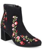 Callisto Veronaa Embroidered Block-heel Booties Women's Shoes