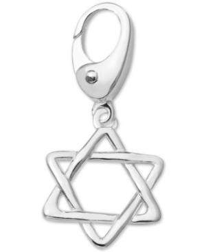 Star Of David Clip-on Charm In Sterling Silver