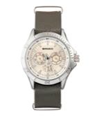 Breed Quartz Manuel Silver Chronograph Leather Watches 46mm