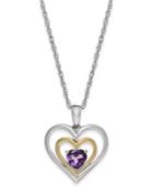 Amethyst Heart Pendant Necklace In 14k Gold And Sterling Silver (3/8 Ct. T.w.)