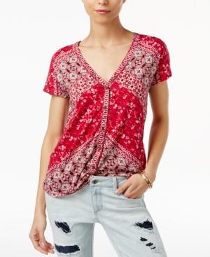 Lucky Brand Bali Mixed-print Blouse