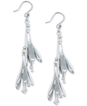 Lucky Brand Silver-tone Tulip Tiered Drop Earrings