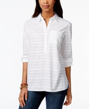 Tommy Hilfiger Striped Roll-tab-sleeve Top