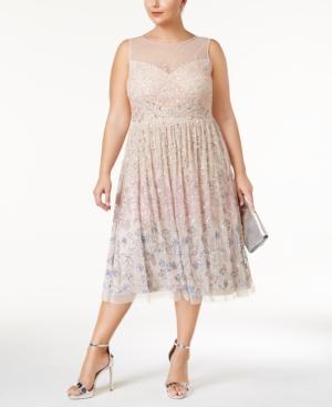 Adrianna Papell Plus Size Beaded Dress