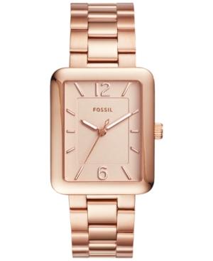 Fossil Women's Atwater Rose Gold-tone Stainless Steel Bracelet Watch 28x34mm Es4156