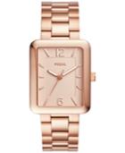 Fossil Women's Atwater Rose Gold-tone Stainless Steel Bracelet Watch 28x34mm Es4156