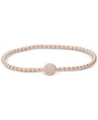 Wrapped Diamond Dot Stretch Bead Bracelet (1/6 Ct. T.w.) In 14k Rose Gold Over Sterling Silver, Created For Macy's