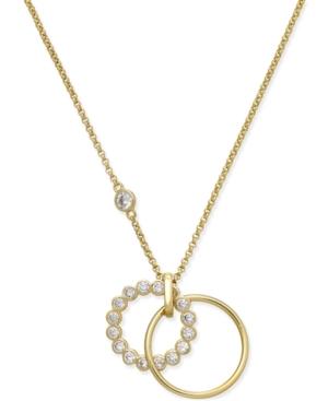 Kate Spade New York Gold-tone Crystal And Polished Ring Pendant Necklace