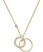 Kate Spade New York Gold-tone Crystal And Polished Ring Pendant Necklace
