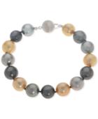 Cultured Tahitian And Golden South Sea Pearl (10mm) Bracelet In 14k White Gold
