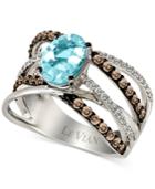 Le Vian Chocolatier Aquamarine (1-3/8 Ct. T.w.) And Diamond (3/4 Ct. T.w.) Ring In 14k White Gold