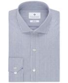 Ryan Seacrest Distinction Non-iron Slim-fit Marine Blue Stripe Dress Shirt