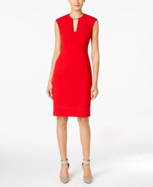 Calvin Klein Petite Keyhole Collar Sheath Dress