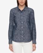 Tommy Hilfiger Cotton Roll-tab Utility Shirt, Created For Macy's