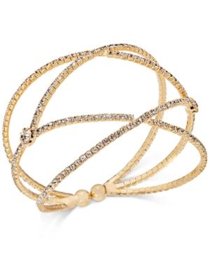 Inc International Concepts Gold-tone Pave Flex Cuff Bracelet, Only At Macy's