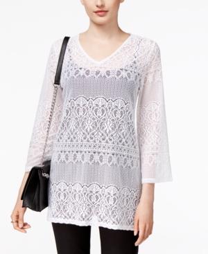 Alfani Petite Lace Tunic, Only At Macy's