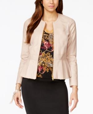 Thalia Sodi Zippered Peplum Faux-leather Jacket, Only At Macy's
