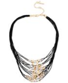 Kenneth Cole New York Two-tone Black Corded Multi-layer Necklace