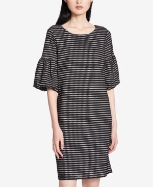Calvin Klein Printed Puff-sleeve Shift Dress