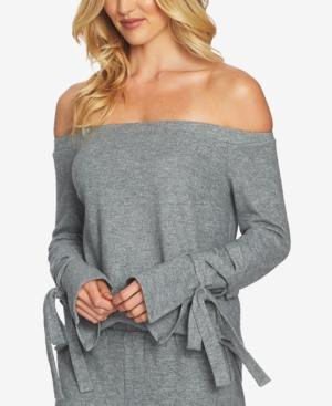 1.state Off-the-shoulder Tie-sleeve Top