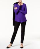 Alfani Ribbed Snap-detail Sweater, Created For Macy's