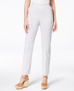 Alfred Dunner Petite Striped Mid-rise Trousers