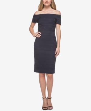 Guess Off-the-shoulder Scuba Knit Dress