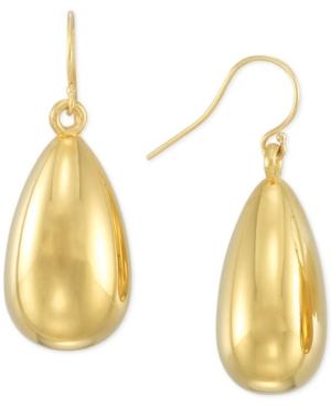 Signature Gold Teardrop Drop Earrings In 14k Gold Over Resin Core