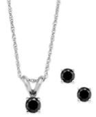 Black Diamond Jewelry Set In 10k White Gold (1/5 Ct. T.w.)