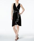 Calvin Klein Belted Faux Wrap Dress