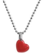 Alex Woo Red Enamel Heart 16 Pendant Necklace In Sterling Silver