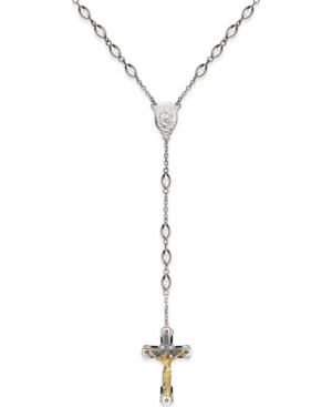 Men's Crucifix Rosary Necklace In Ion-plated Stainless Steel