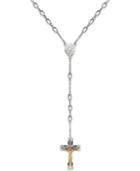 Men's Crucifix Rosary Necklace In Ion-plated Stainless Steel