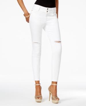 Thalia Sodi Ripped Bright White Wash Skinny Jeans, Only At Macy's