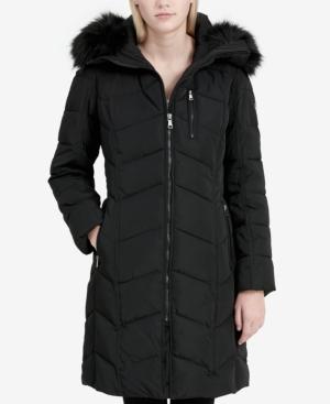 Calvin Klein Plus Size Faux-fur-trim Hooded Puffer Coat