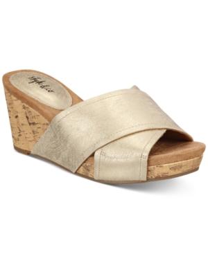 Style & Co Jillee Crisscross Slide Wedge Sandals, Created For Macy's Women's Shoes